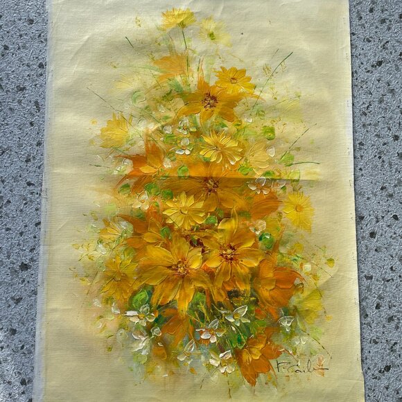 Impressionist Palette Knife Painting Daisies Wildflowers Buttercups Pastels Lot - Picture 5 of 7